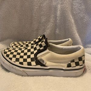 Kids Size 3 Slip On Used Checkered Vans